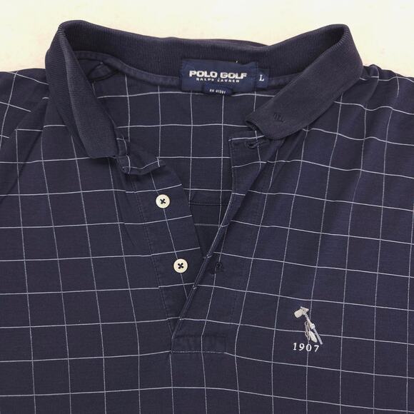 Polo Golf Ralph Lauren Collared Short Sleeve Polo Shirt Mens Size Large L Blue - Picture 1 of 10